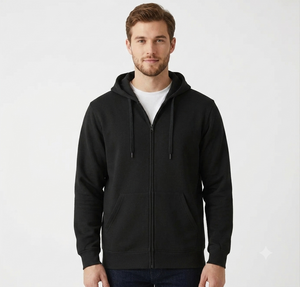 CVC 9 oz Heavy Duty Unisex Cut Zipper Pullover Hoodie