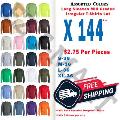 IR Lot of 144 Slight Long Sleeves T shirts - LSTIRG