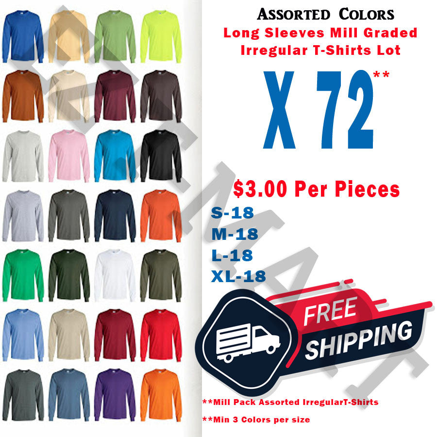 IR Lot of 72 Slight Long Sleeves T shirts - LSTIRG