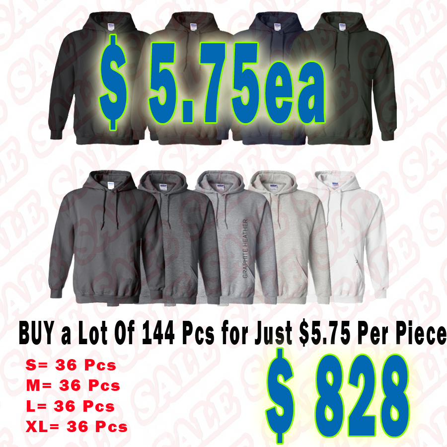 IR Lot of 144 Adult Heavy Blend  8 oz., 50/50 Hood Case Pack