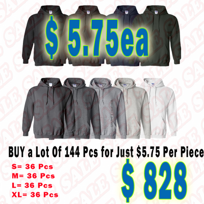 IR Lot of 144 Adult Heavy Blend  8 oz., 50/50 Hood Case Pack