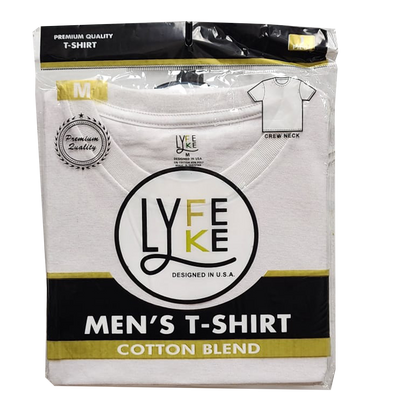 LYCTS 12 Pack Cotton Blend S/S Round Neck T-Shirts