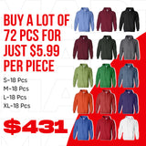IR Lot of 72 Adult Heavy Blend  8 oz. 50/50 Hood Case Pack