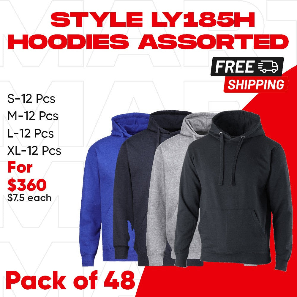 Lot of 48 LyfeLyke Adult Heavy Blend 7.75 oz., 55/45 Promo Hoodie