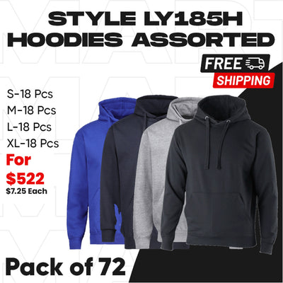 Lot of 72 LyfeLyke Adult Heavy Blend 7.75 oz., 55/45 Promo Hoodie